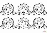 Girls Emotion Mood Face Chart coloring Page  Free Printable Coloring sketch template