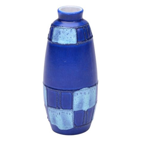 Small Blue Ceramic Vase by Strehla Keramik, 1950s For Sale at 1stDibs