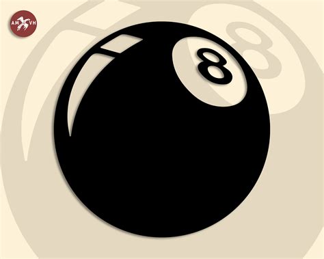 Eight Ball 8ball Pool Billiards Drawing Design Png Eps Dxf Digital Download Vector Template ...