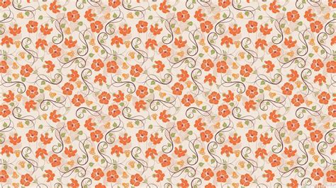 Vintage Floral Pattern Orange - Vintage Retro Flower Floral Orange ...