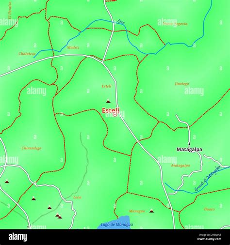 Map of Estelí City in Nicaragua Stock Photo - Alamy