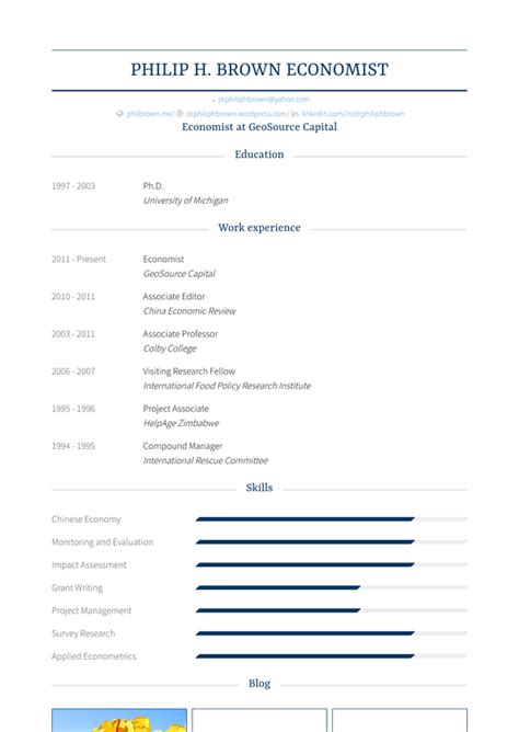 Economist Resume Samples and Templates | VisualCV