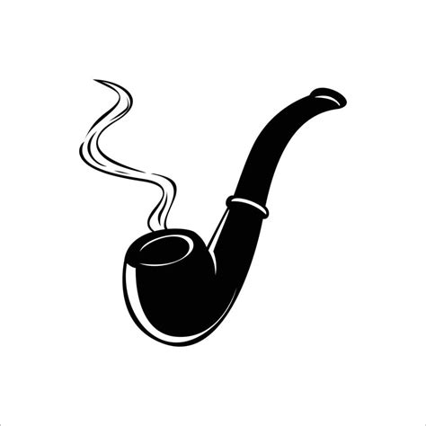 smoking pipe silhouette. vintage accessories icon, sign, and symbol ...