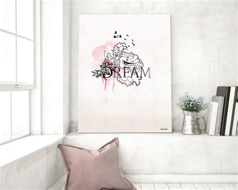 Wall Art Bedroom Dream Print Typography Print Bedroom Art | Etsy