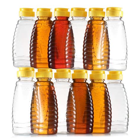 Buy Empty Plastic Honey Bottles – Clear Plastic Honey Jars - PET Food Grade Plastic Honey ...