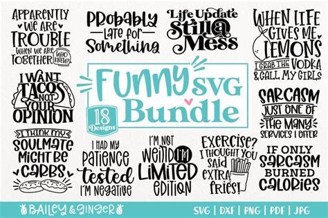 Funny SVG Bundle - Sarcastic SVG Files, Funny (1186289)