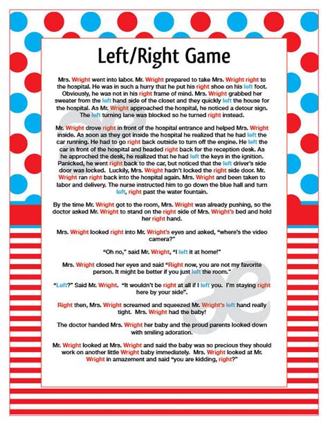 Funny Left Right Game Stories For Adults