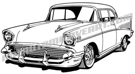 an old car is shown in this black and white drawing, it looks like the ...