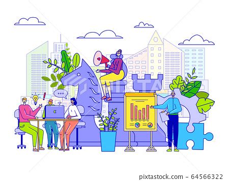 Business strategy concept, people cartoon... - Stock Illustration [64566322] - PIXTA