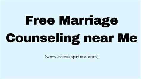 How do I Find Free Marriage Counseling near Me?