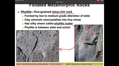 Physical Geology, metamorphic rocks, foliated rocks and non foliated ...