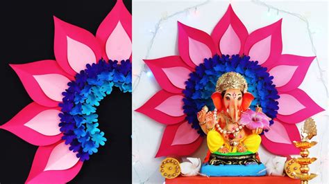 गणपत ड क र शन Ganpati Decoration With Easy Paper Flowers At Home Eco Friendly Ideas You