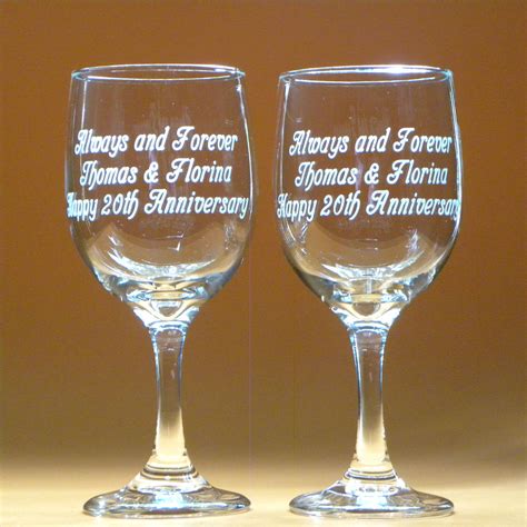 2 Personalized Wine Glasses Engraved for Anniversary Wedding Valentines ...