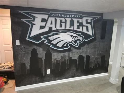 Eagles Mural, Philadelphia Eagles, Man Cave Decor, Eagles Decor, Hand-painted #mancaveba ...