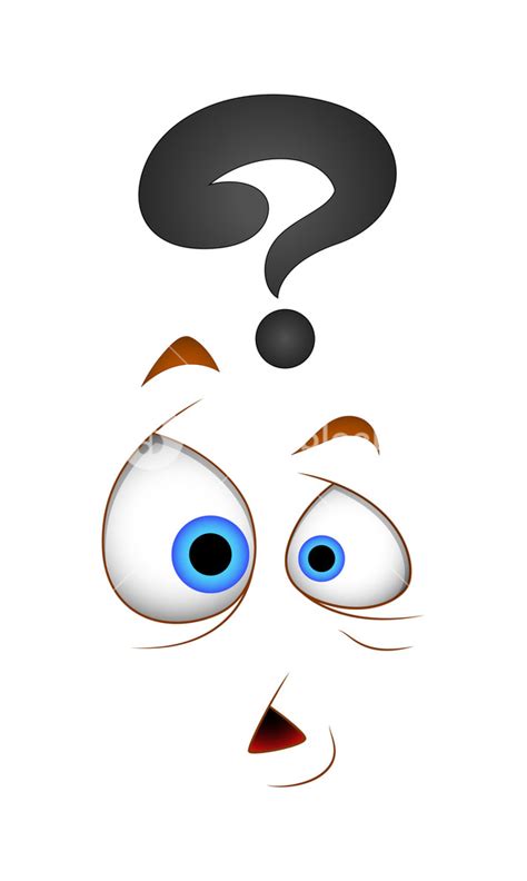 Cartoon Shocked Face Expression With Question Mark Sign Royalty-Free Stock Image - Storyblocks