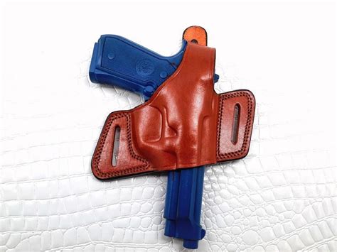 Beretta M9A1 OWB Thumb Break Compact Style Right Hand Leather Holster ...