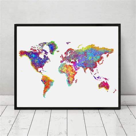 Aliexpress.com : Buy World Map Poster Watercolor World Map Wall Art Wall Hanging Map Decor Paper ...