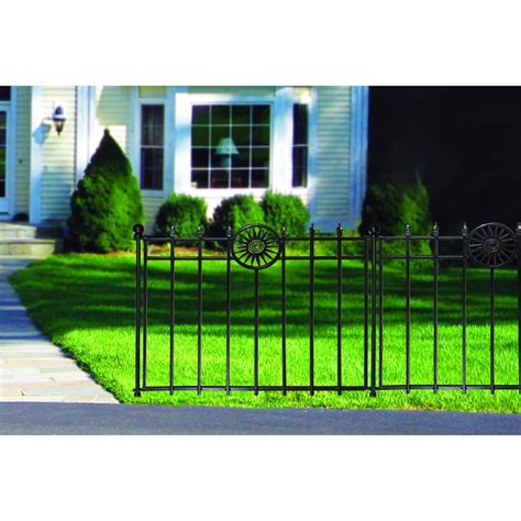 No Dig Black/Powder-Coated Steel Decorative Fence Panel in the Metal ...