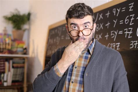 Shocked Teacher with Open Mouth Stock Photo - Image of lesson ...