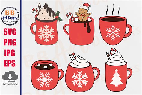 Christmas Hot Cocoa Coffee Mug Cup SVG Graphic by BB Art Designs · Creative Fabrica