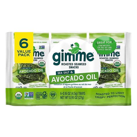 GimMe Organic Seaweed Snack Value Pack Avocado Oil at NaturaMarket