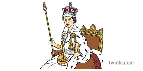 queen elizabeth ii coronation chân dung tất cả ks1 Illustration - Twinkl