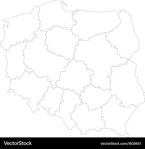 Outline poland map Royalty Free Vector Image - VectorStock