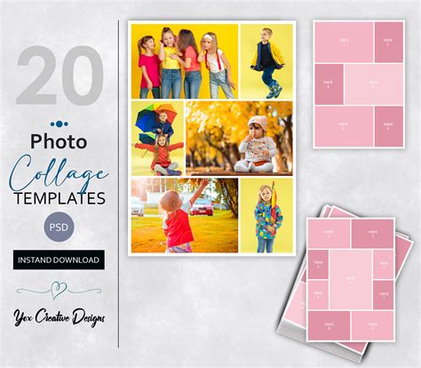 5x7 Digital Photo Collages Templates / PSD Templates / Storyboard ...