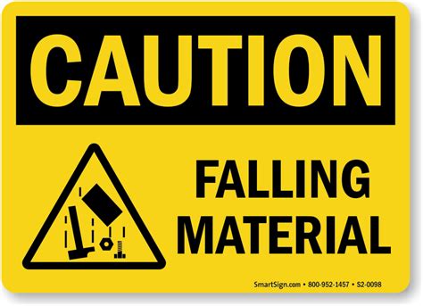 Falling Material OSHA Caution Sign With Graphic, SKU: S2-0098 - MySafetySign.com