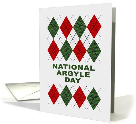 National Argyle Day Card with an Argyle Pattern in Red and Green card