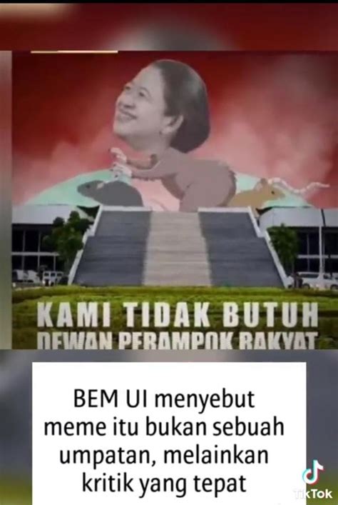 Viral, BEM UI Kritik Keras DPR RI, Meme Puan Maharani Berbadan Tikus