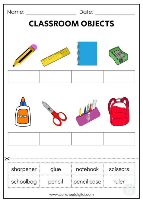 Classroom Objects W1 - Worksheet Digital