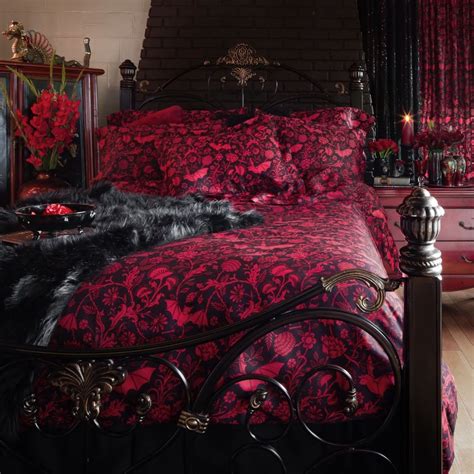 This bed is goals. Black and red is the sexiest color combo for the bedroom ...