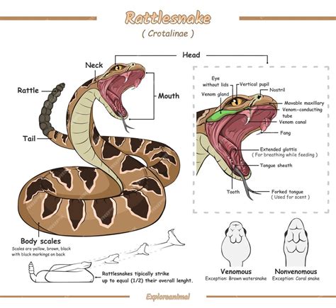 Premium Vector | Anatomy of a Rattlesnake illustration