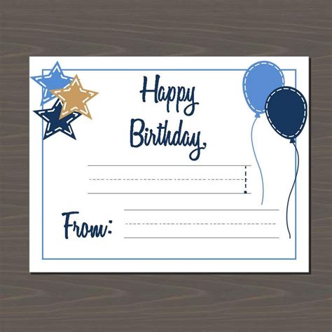 Happy Birthday blank Note Cards, Fill in the Blank Birthday Notes for ...