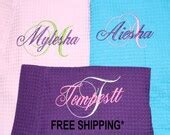 Items similar to SET of 6 Wedding Robes Available in 9 Colors and over 30 Fonts; RUSH Orders ...