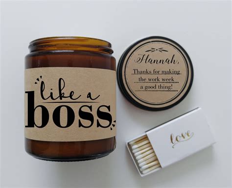 Like a Boss Candle Gift Hand Poured Soy Candle available in 2 size ...