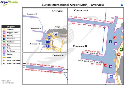 Zurich - Zürich (ZRH) Airport Terminal Map - Overview | Airport map, Airport guide, Airport