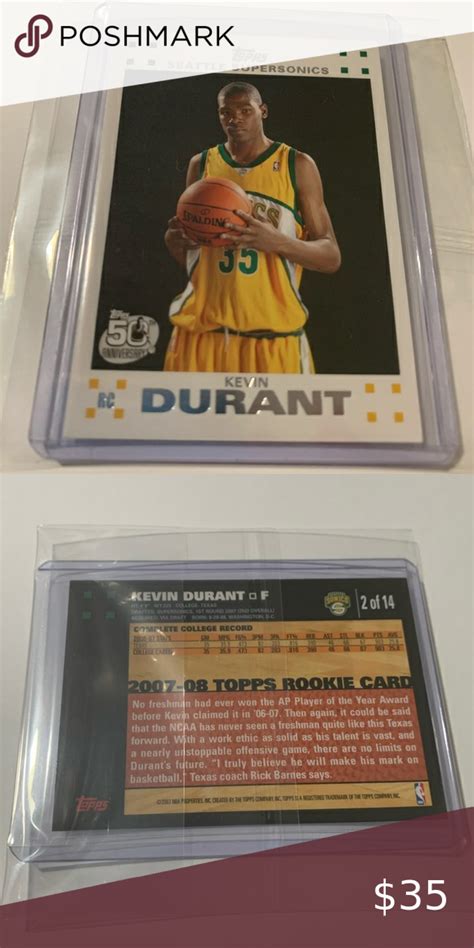 Kevin Durant ‘07 Topps Rookie Card | Kevin durant, Basketball ...