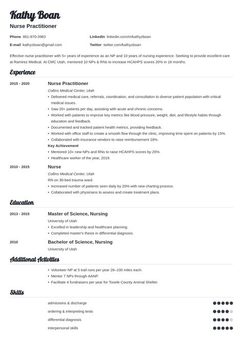 Nurse Practitioner Resume Examples [Template & Guide for NP & FNP] #resumetemplate #resumedesign ...