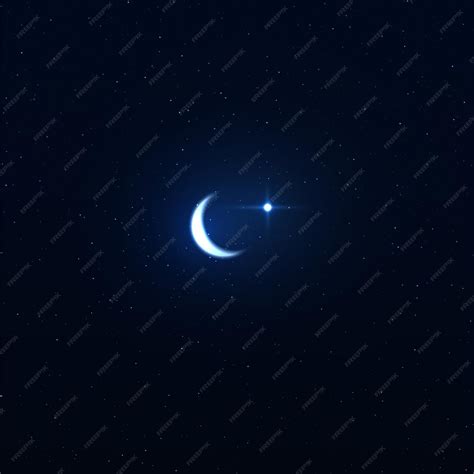 Premium Vector | Night background with crescent moon on starry ...