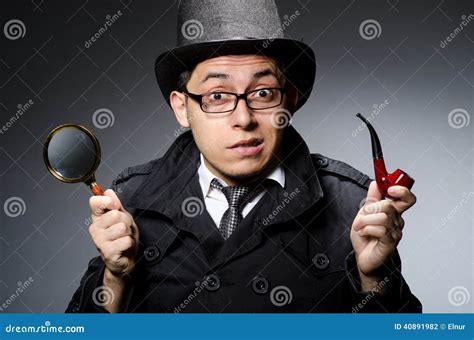 Funny Detective With Pipe Royalty-Free Stock Photo | CartoonDealer.com ...