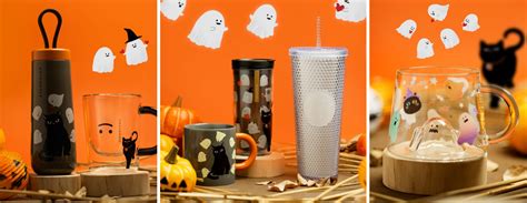 Starbucks' Halloween Collection Includes Ghost-Themed Mugs And A Glow-In-The-Dark Cold Cup