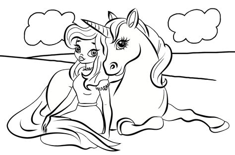 Princess And Unicorn Pages Coloring Pages