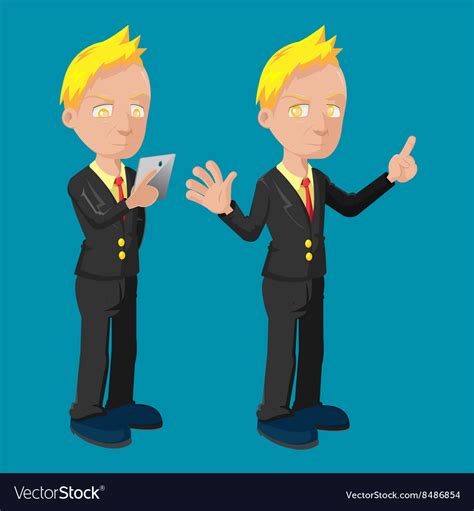 Old business man cartoon cute Royalty Free Vector Image