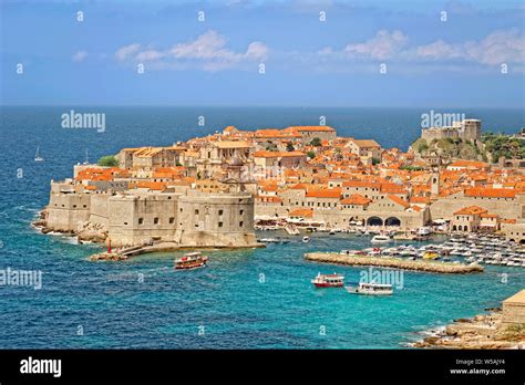 Dubrovnik Old town waterfront, Dubrovnik, Dalmatian Coast, Croatia ...