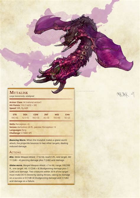 Dnd 5e Mutalisk Dungeons And Dragons 5e, Dnd Dragons, Dungeons And Dragons Homebrew, Dark ...