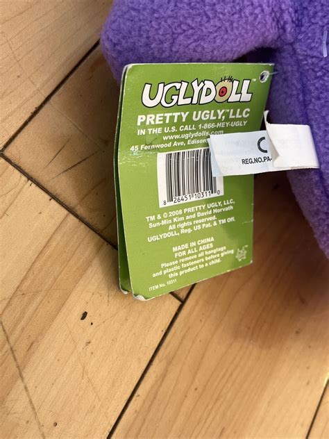 UGLYDOLL Purple Trunko Plush Soft Toy Stuffed Animal 2008 with Original ...