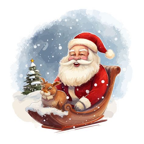 Premium Vector | Santa_claus_in_sled_vector_illustrated