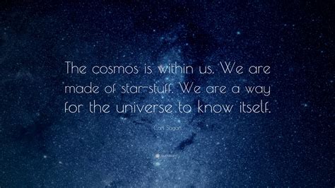 Carl Sagan Quote: “The cosmos is within us. We are made of star-stuff. We are a way for the ...